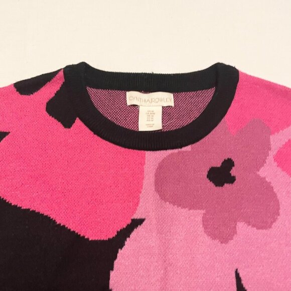 Cynthia Rowley Long Sleeve Floral Sweater Womens Medium - Picture 2 of 16